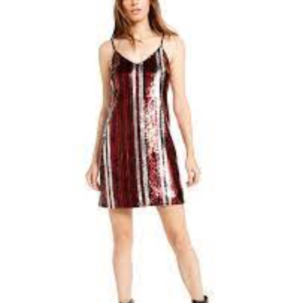 Bar III Sequin Striped Dress